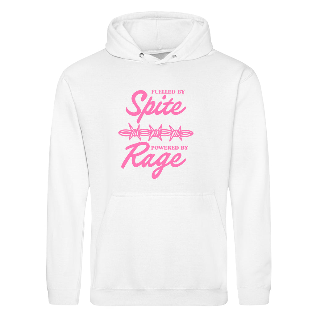 FUELLED BY SPITE POWERED BY RAGE BARBED WIRE HOODIE