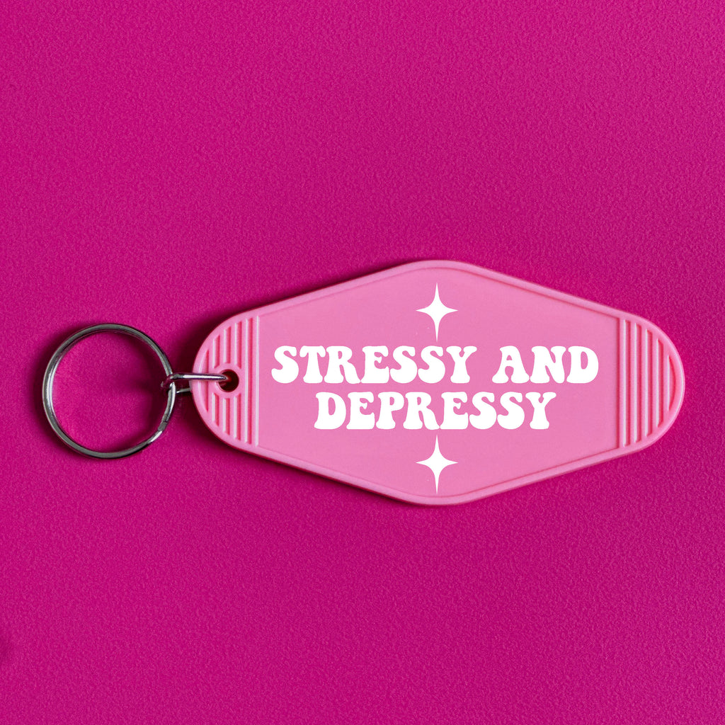 STRESSY AND DEPRESSY KEYRING