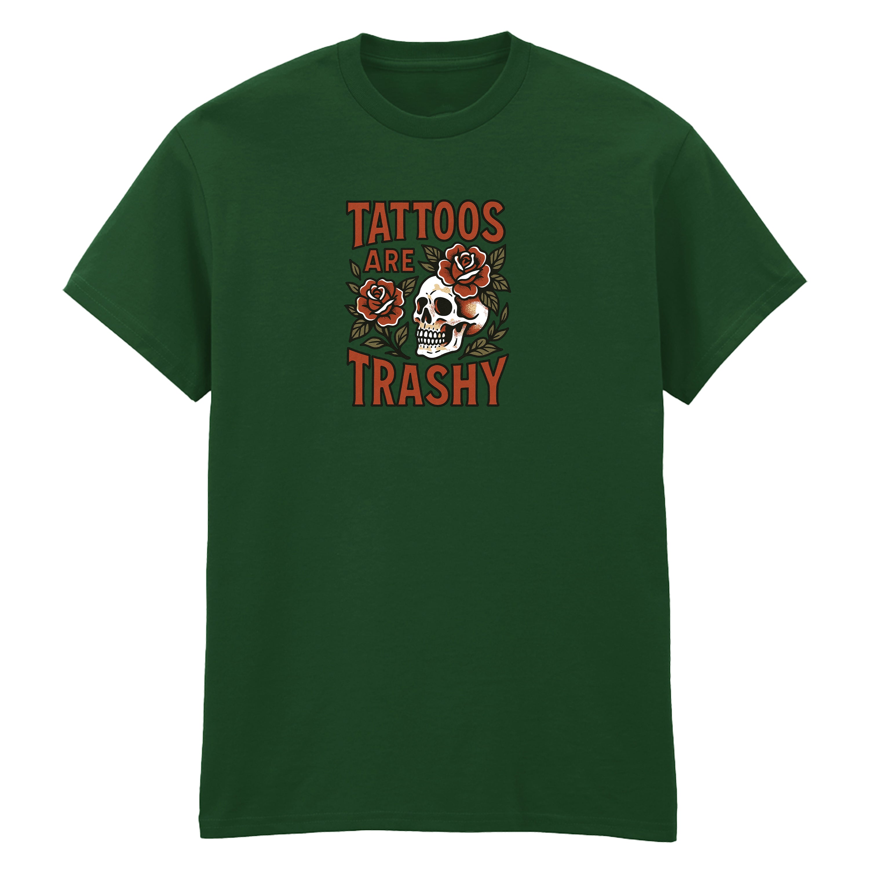 TATTOOS ARE TRASHY COLOUR T-SHIRT