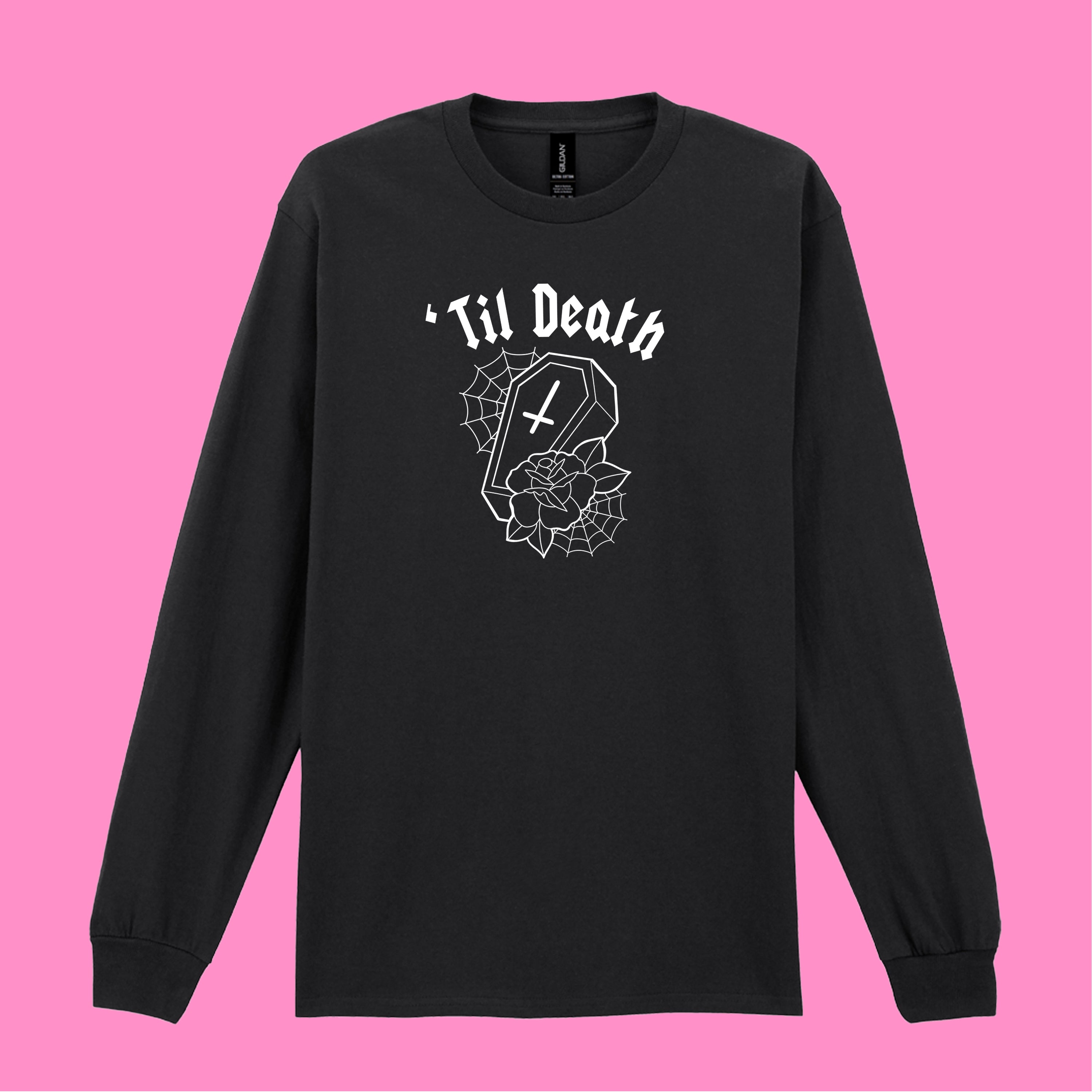 TIL DEATH COFFIN LONG SLEEVED T-SHIRT