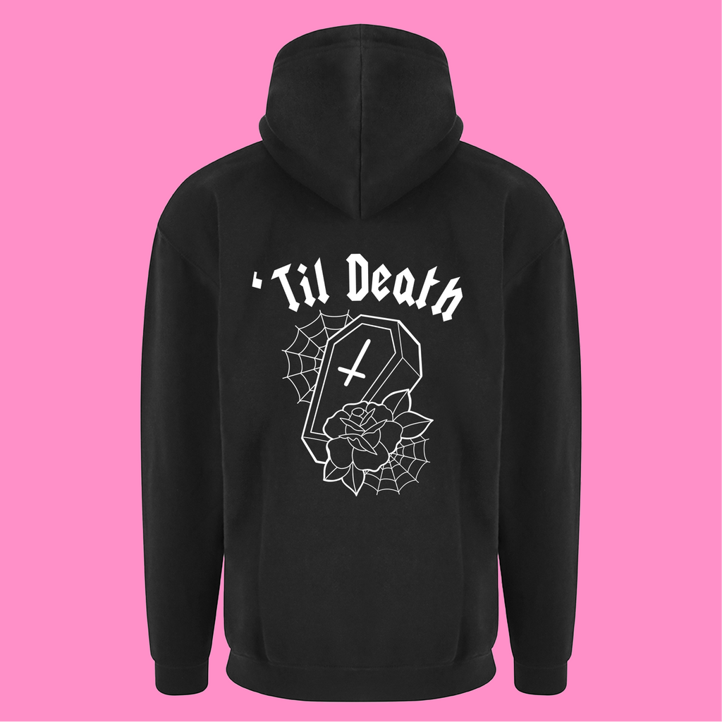 TIL DEATH COFFIN ZIP HOODIE