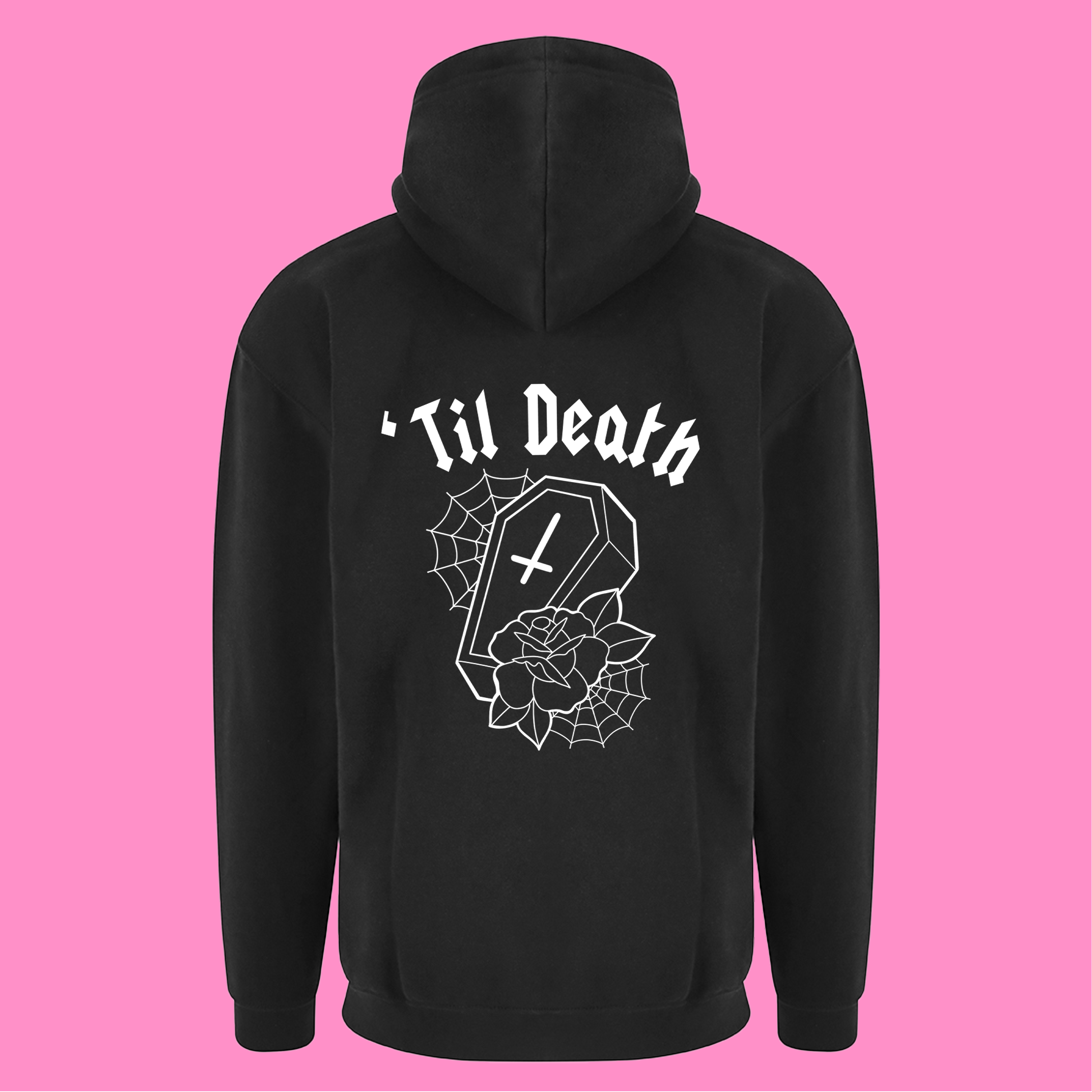 TIL DEATH COFFIN ZIP HOODIE