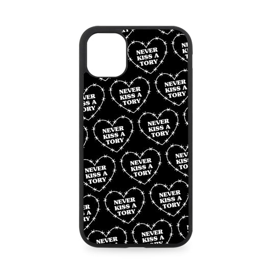 NEVER KISS A TORY BARBED HEART RUBBER PHONE CASE