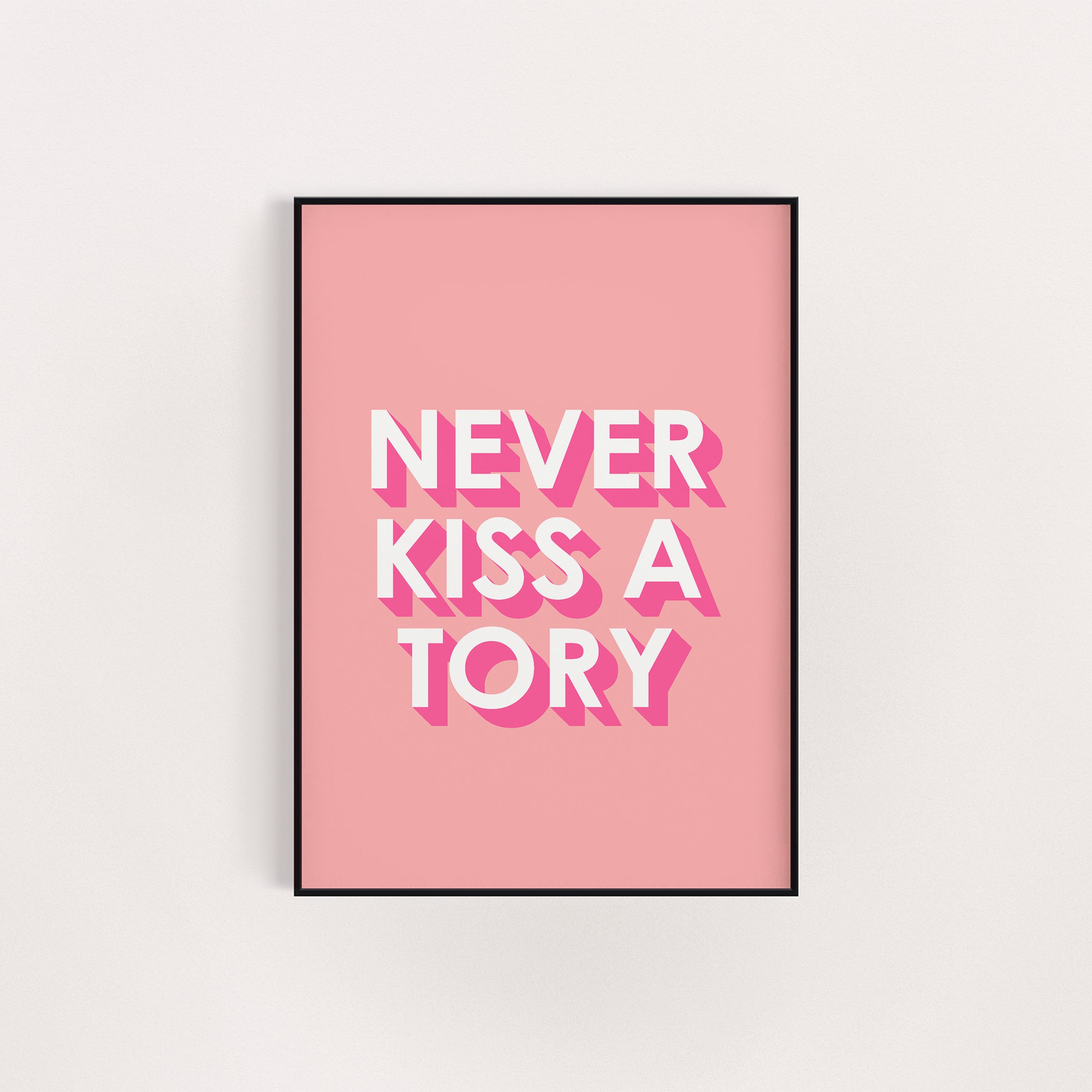 NEVER KISS A TORY PINK PRINT