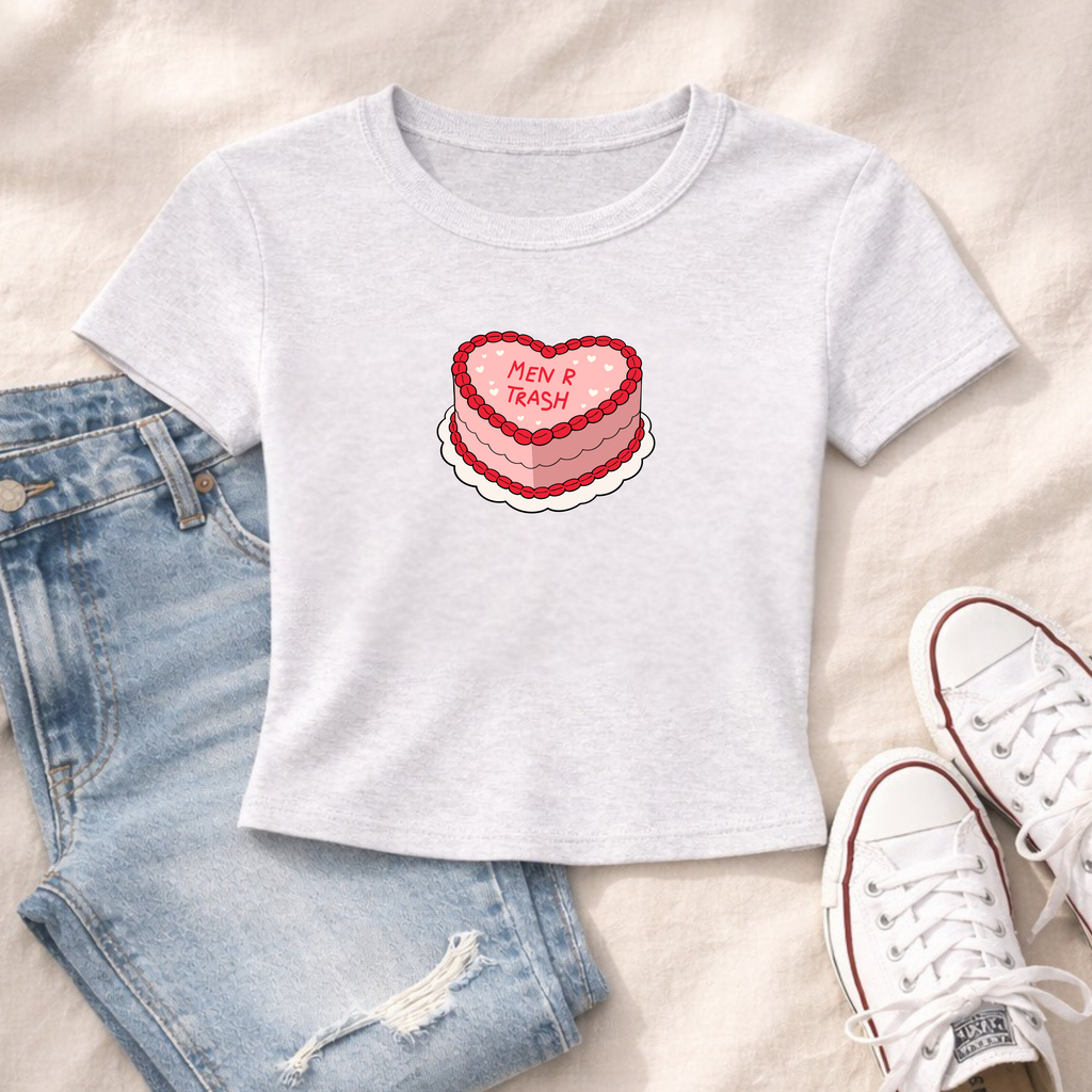 MEN ARE TRASH CAKE BABY T-SHIRT