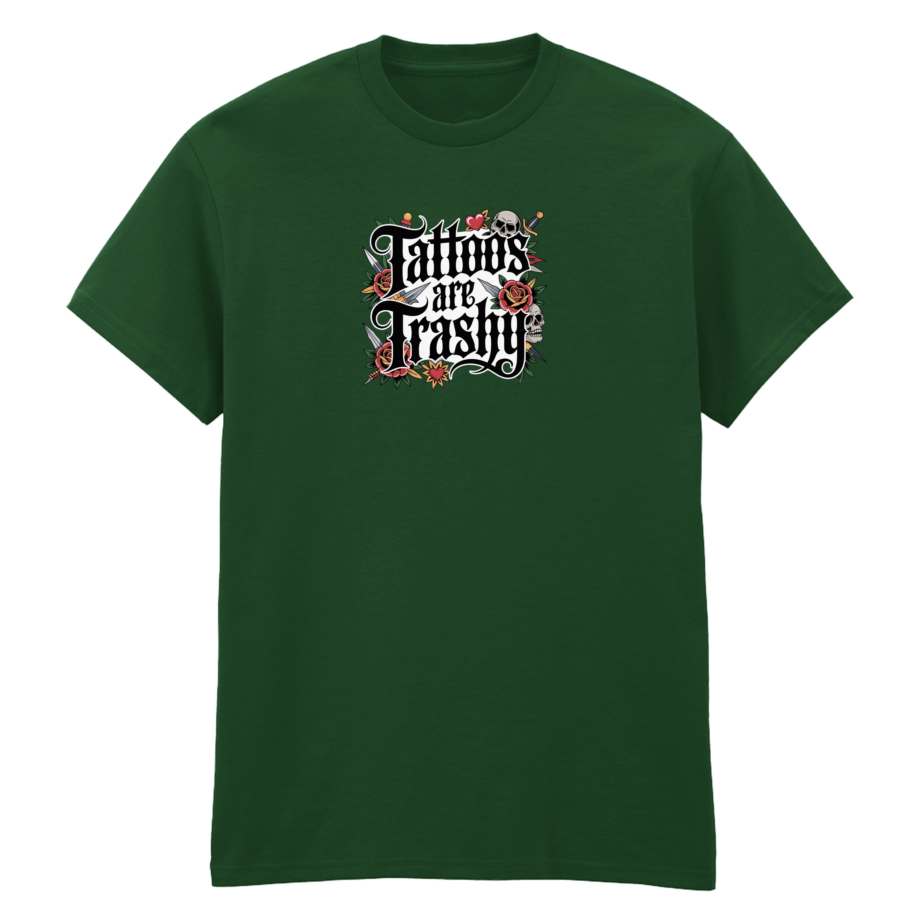 TATTOOS ARE TRASHY COLOUR T-SHIRT