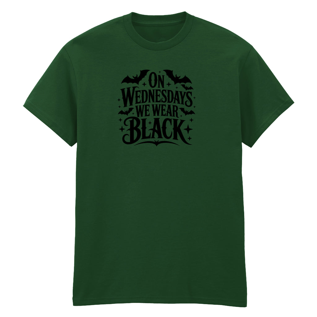 ON WEDNESDAYS WE WEAR BLACK T-SHIRT