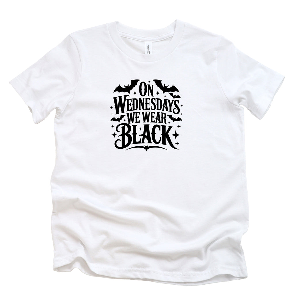ON WEDNESDAYS WE WEAR BLACK KIDS T-SHIRT