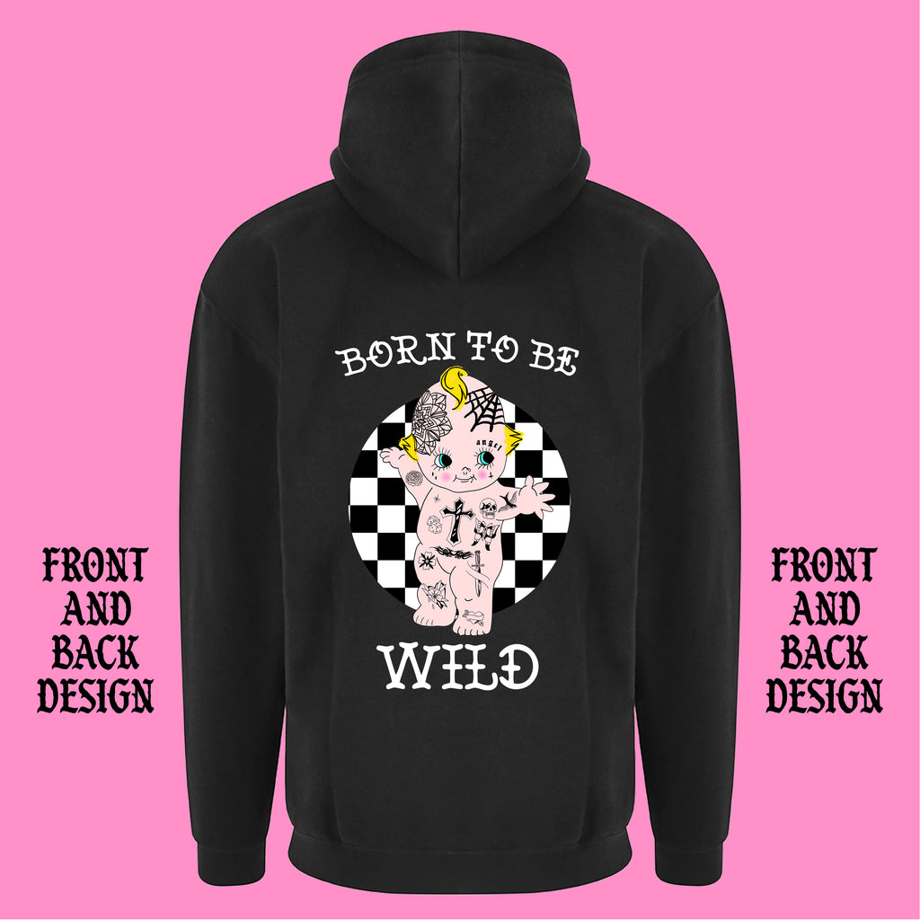 BORN TO BE WILD FRONT AND BACK TATTOO HOODIE