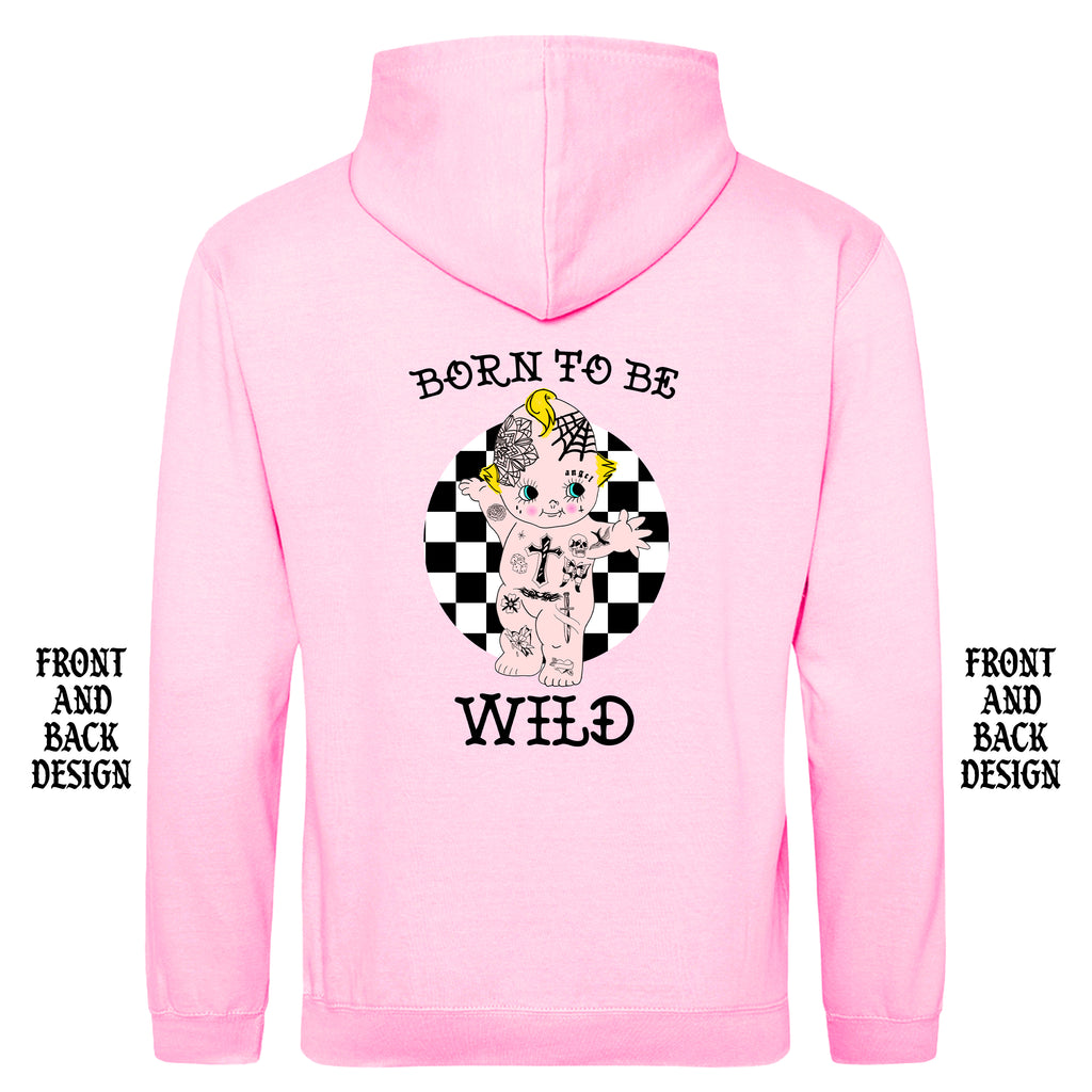 BORN TO BE WILD FRONT AND BACK TATTOO HOODIE