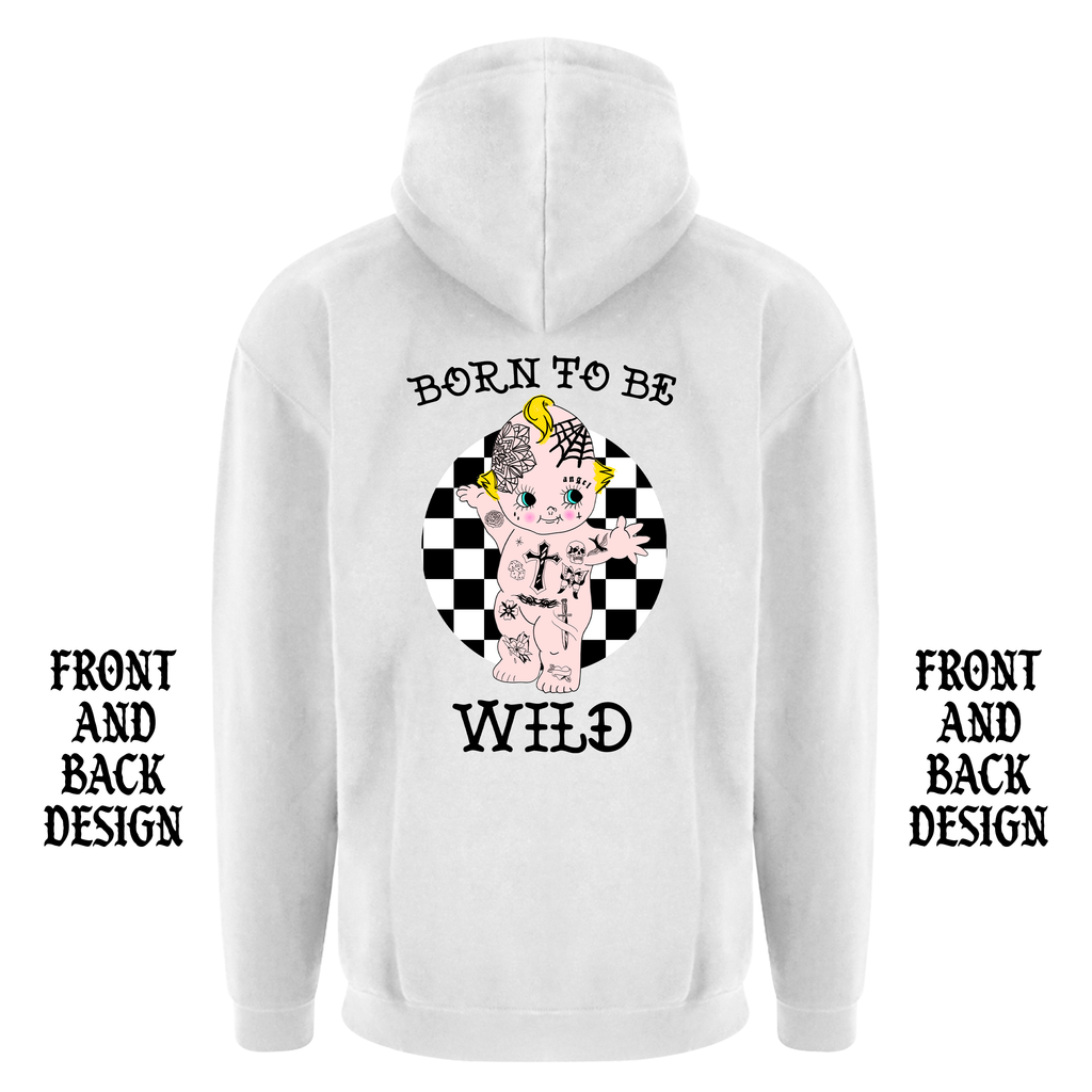 BORN TO BE WILD FRONT AND BACK TATTOO HOODIE