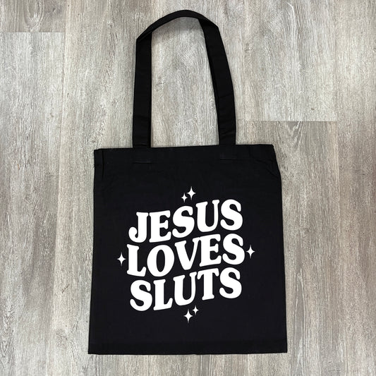 JESUS LOVES SLUTS TOTE BAG