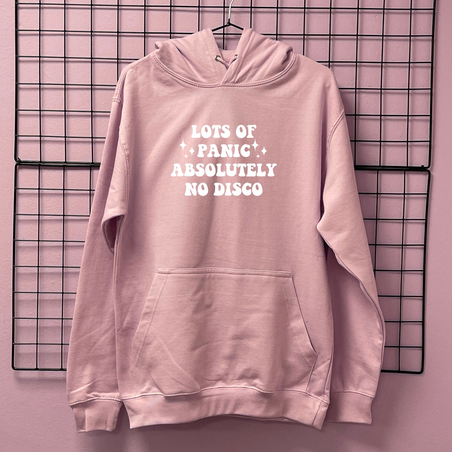 LOTS OF PANIC ABSOLUTELY NO DISCO HOODIE Sad Girl Studios UK