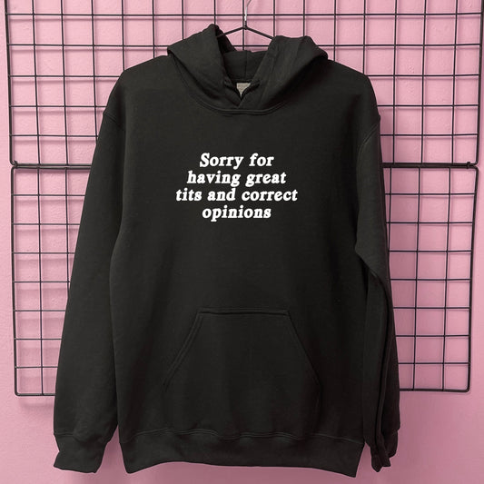 SORRY FOR HAVING GREAT TITS HOODIE