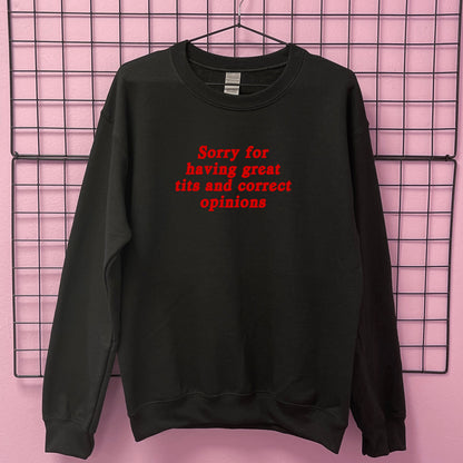 SORRY FOR HAVING GREAT TITS SWEATSHIRT
